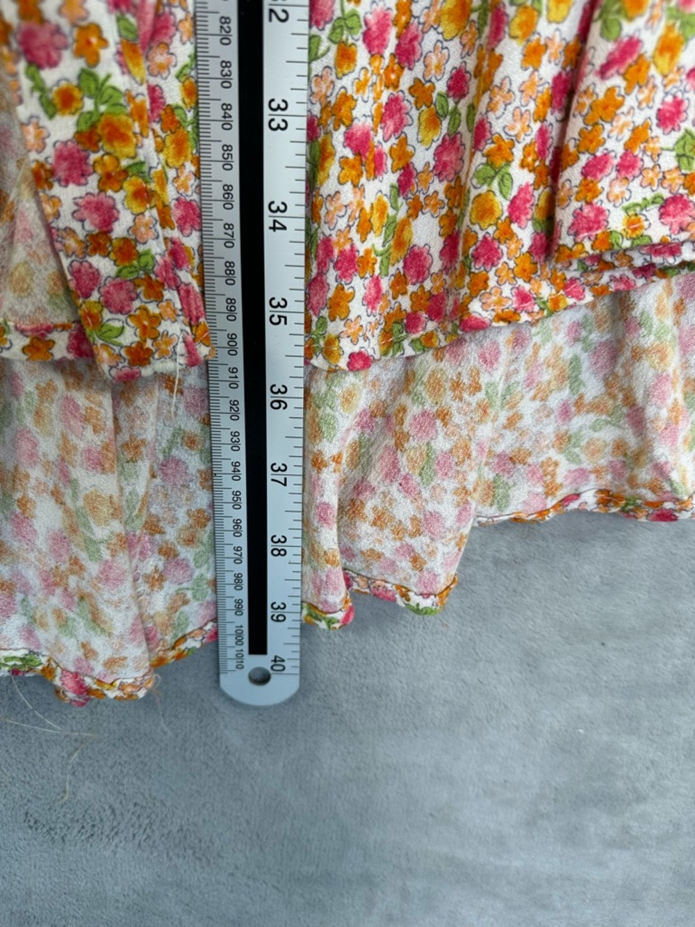 Rachel Zoe Floral Boho Maxi Skirt M Smocked Waist Button Front Slit Viscose - Picture 10 of 10